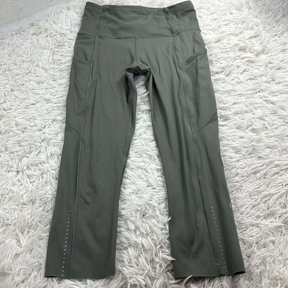 Lululemon Fast & Free Crop II *Nulux 19" Grey Sage